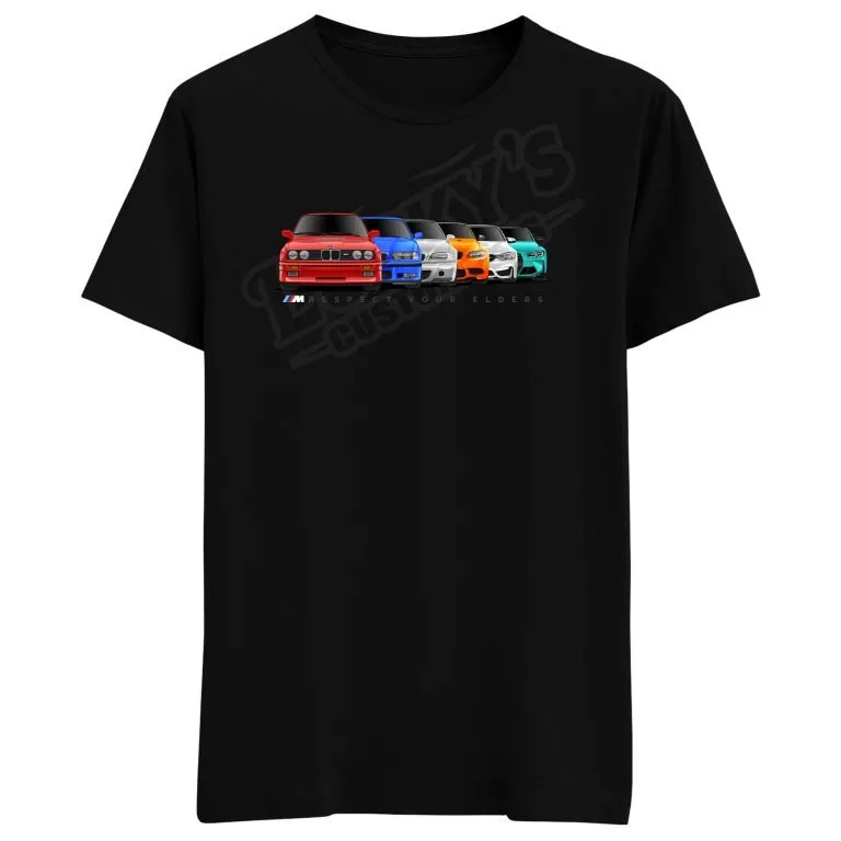 BMW M3 Generation T-shirt - Respect your Elders E92 E46 G80 F80 E90