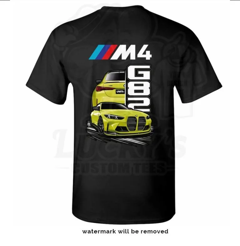 BMW M4 G82 t-shirt in San Paulo Yellow – another view