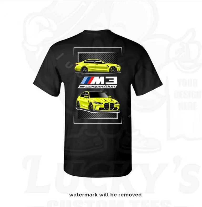 BMW M3 G80 G82 G83 style t-shirt in Sao paulo yellow