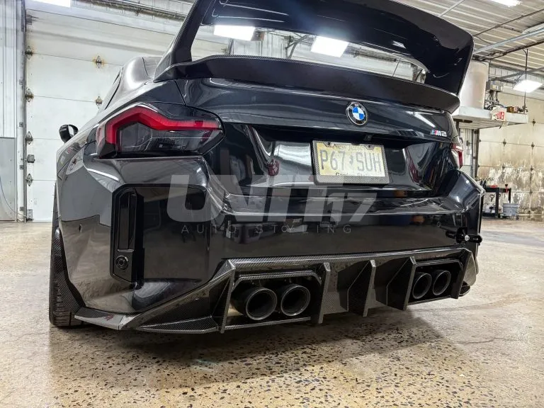 BMW M2 G87 2023+ 3 piece rear diffuser in prepreg dry carbon fiber OEM fitment| Unit17 Diffuser -Exclusive Design