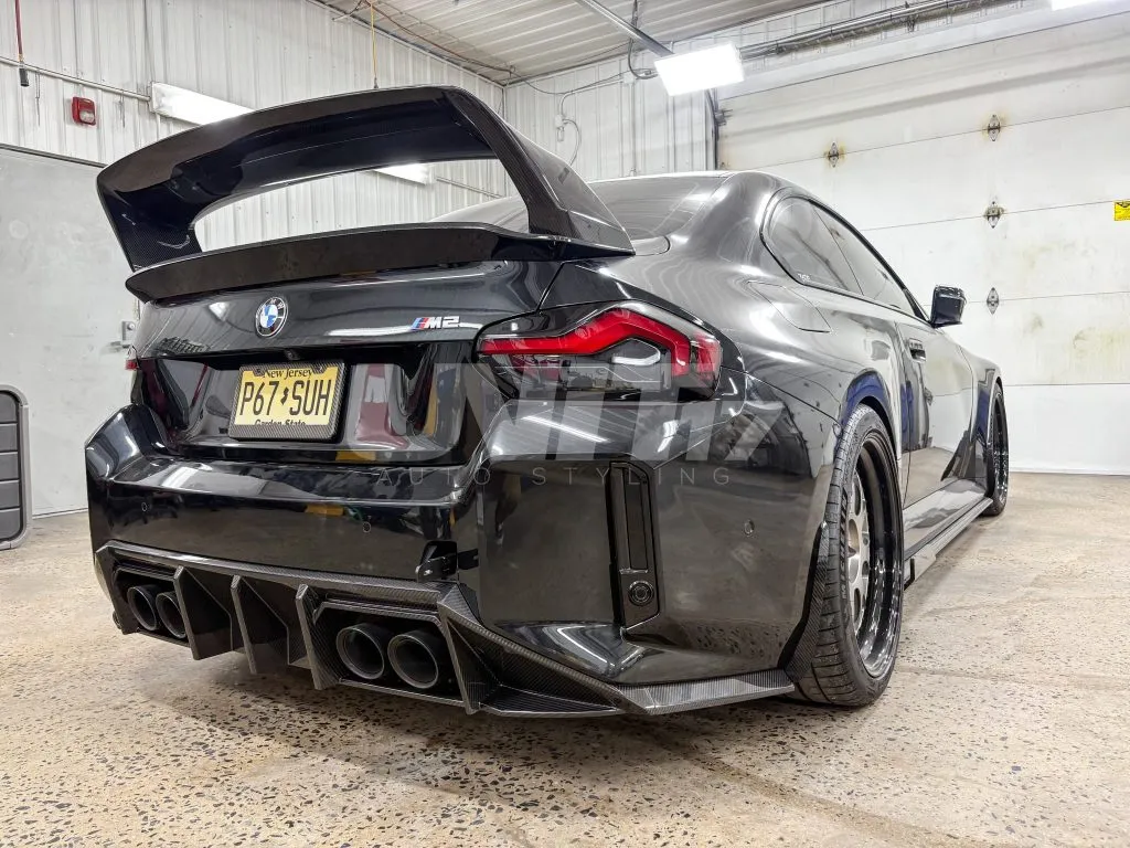 BMW M2 G87 2023+ 3 piece rear diffuser in prepreg dry carbon fiber OEM fitment| Unit17 Diffuser -Exclusive Design — image 2 of 7