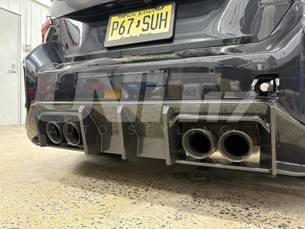 BMW M2 G87 2023+ 3 piece rear diffuser in prepreg dry carbon fiber OEM fitment| Unit17 Diffuser -Exclusive Design — image 6 of 7