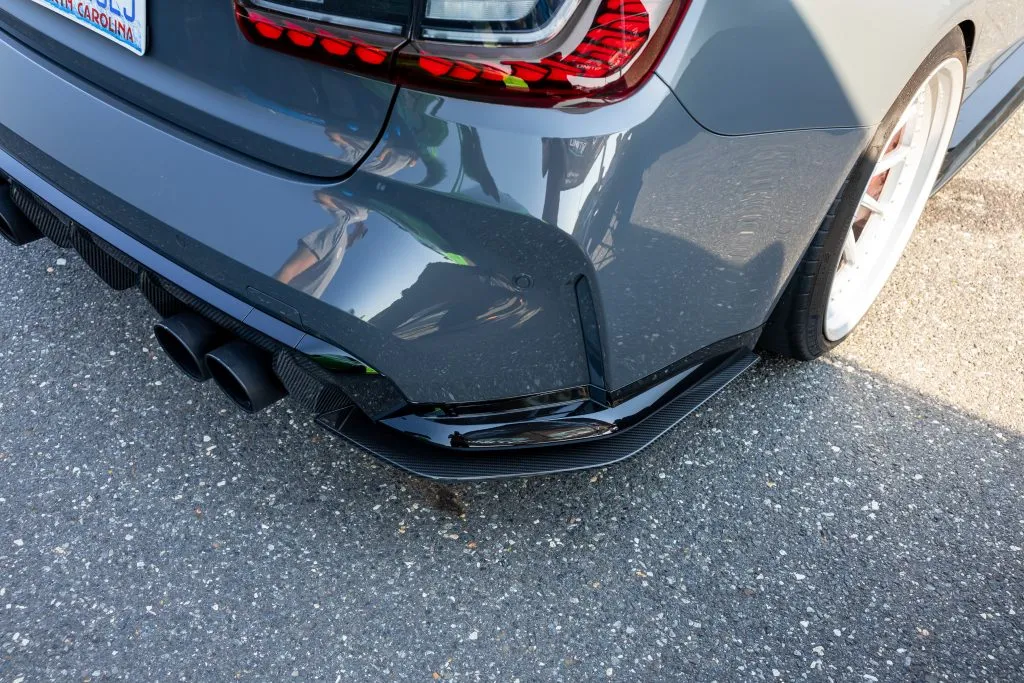 BMW G80 M3  2021-Present prepreg dry Carbon Fiber rear corner extensions (Unitexclusives) — image 4 of 5