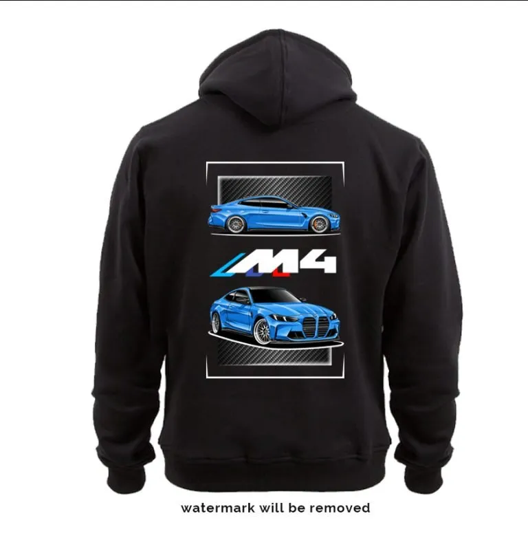 BMW M4 G82 style hoodie sweatshirt in blue
