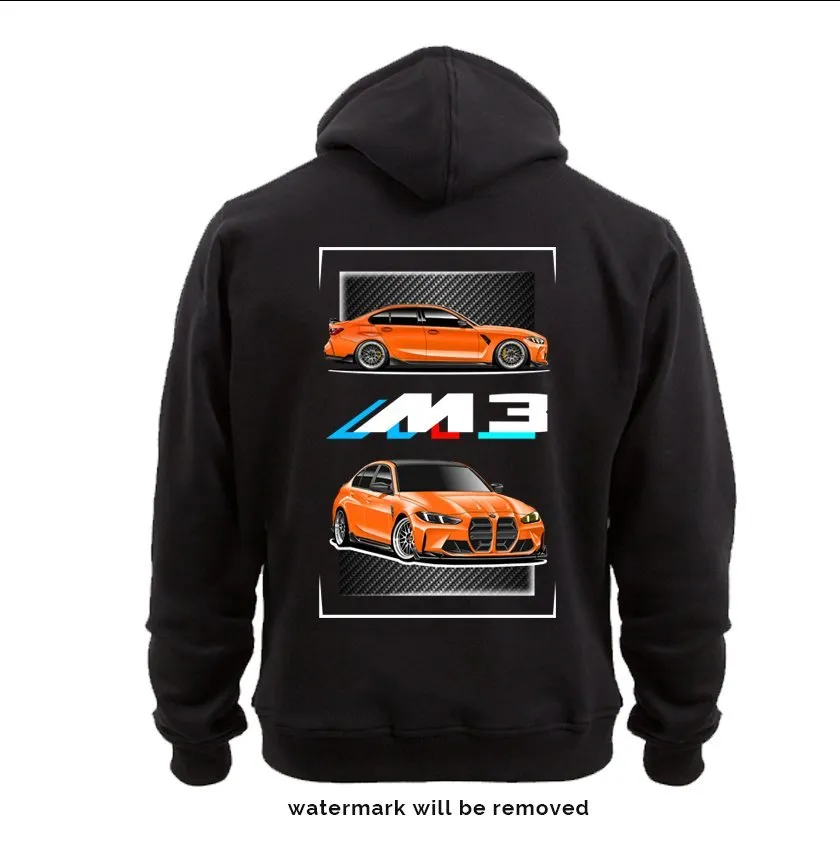 BMW M3 G80 style hoodie sweatshirt in fire orange — image 1 of 1