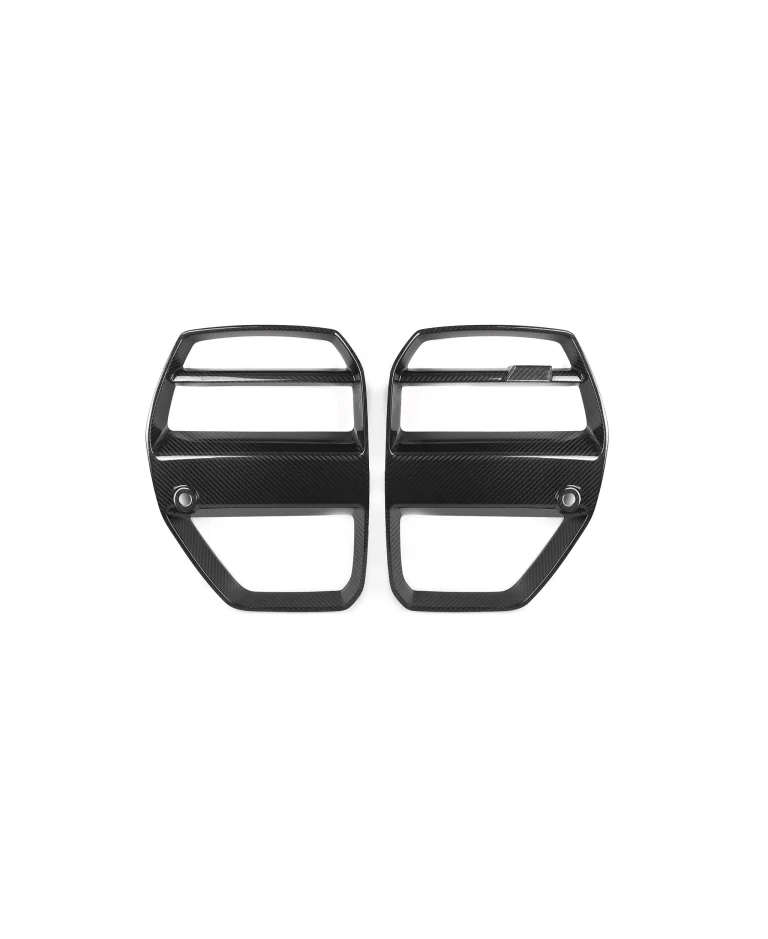 BMW G80 G82 G83 M3 M4 V Style Prepreg Dry Carbon Fiber Front Grille Replacement | Gloss Carbon Finish