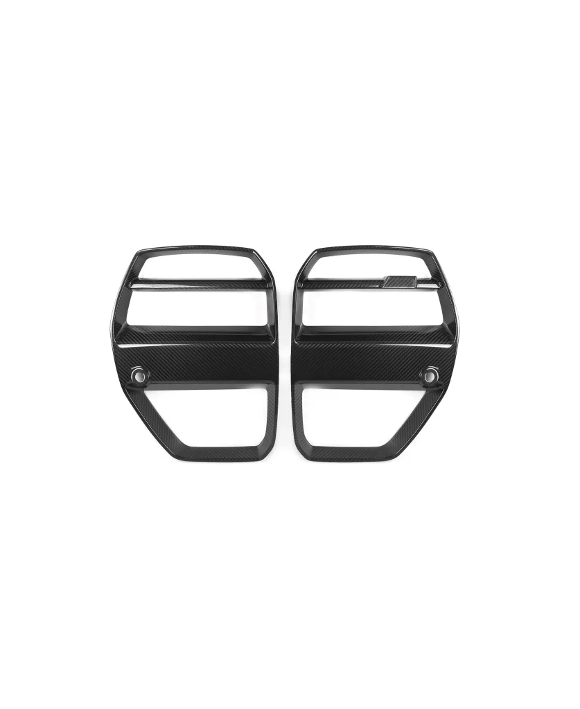 BMW G80 G82 G83 M3 M4 V Style Prepreg Dry Carbon Fiber Front Grille Replacement | Gloss Carbon Finish — image 1 of 2