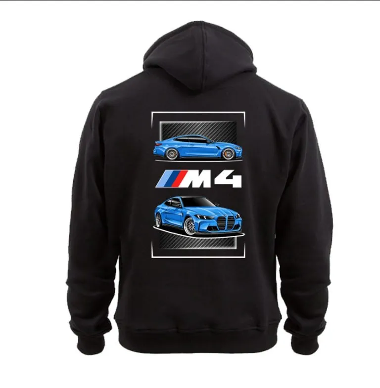 BMW Laguna Seca G82 M4 with BBS wheels style hoodie sweatshirt in blue Lucky’s Garage