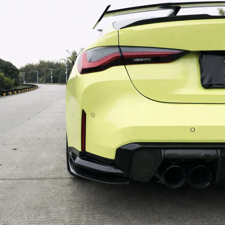 BMW G82 M4  2021-Present prepreg dry Carbon Fiber rear corner extensions – another view