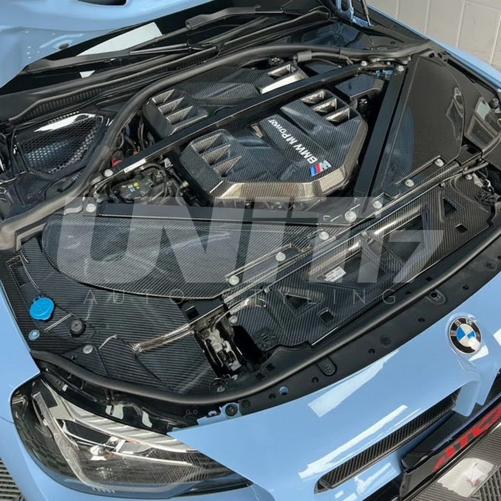 BMW G80/G81/G82/G83/G87 Carbon Fiber Engine Bay Parts engine cover headlamp cover coolant shroud cover ECU cover air intake cover — image 2 of 6