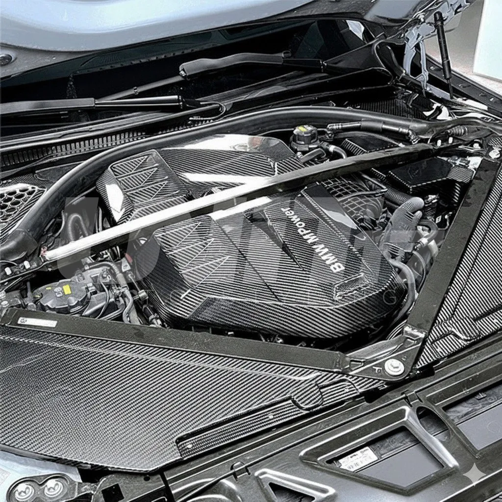 BMW G80/G81/G82/G83/G87 Carbon Fiber Engine Bay Parts engine cover headlamp cover coolant shroud cover ECU cover air intake cover — image 3 of 6