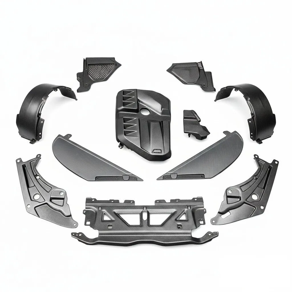 BMW G80/G81/G82/G83/G87 Carbon Fiber Engine Bay Parts engine cover headlamp cover coolant shroud cover ECU cover air intake cover — image 6 of 6