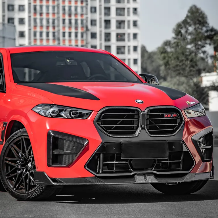 Sooqoo X6M LCI front lip in dry carbon fiber