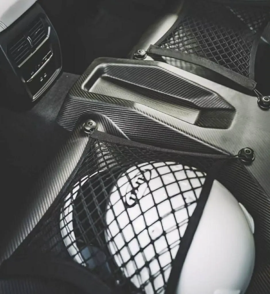 BMW G80 Rear Seat Delete in full dry carbon fiber. — image 8 of 8