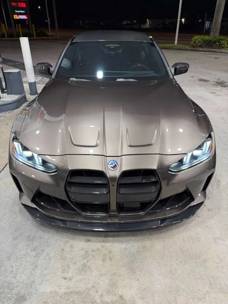 2021+ BMW M3 M4 G80 G82 G83 1 piece Prepreg Carbon Fiber front splitter - V3 — image 5 of 6