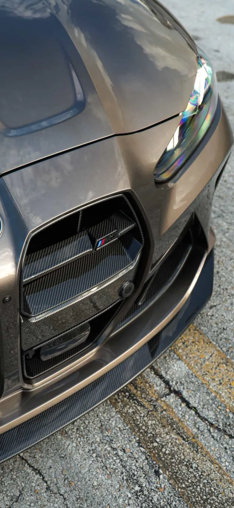 2021+ BMW M3 M4 G80 G82 G83 1 piece Prepreg Carbon Fiber front splitter - V3