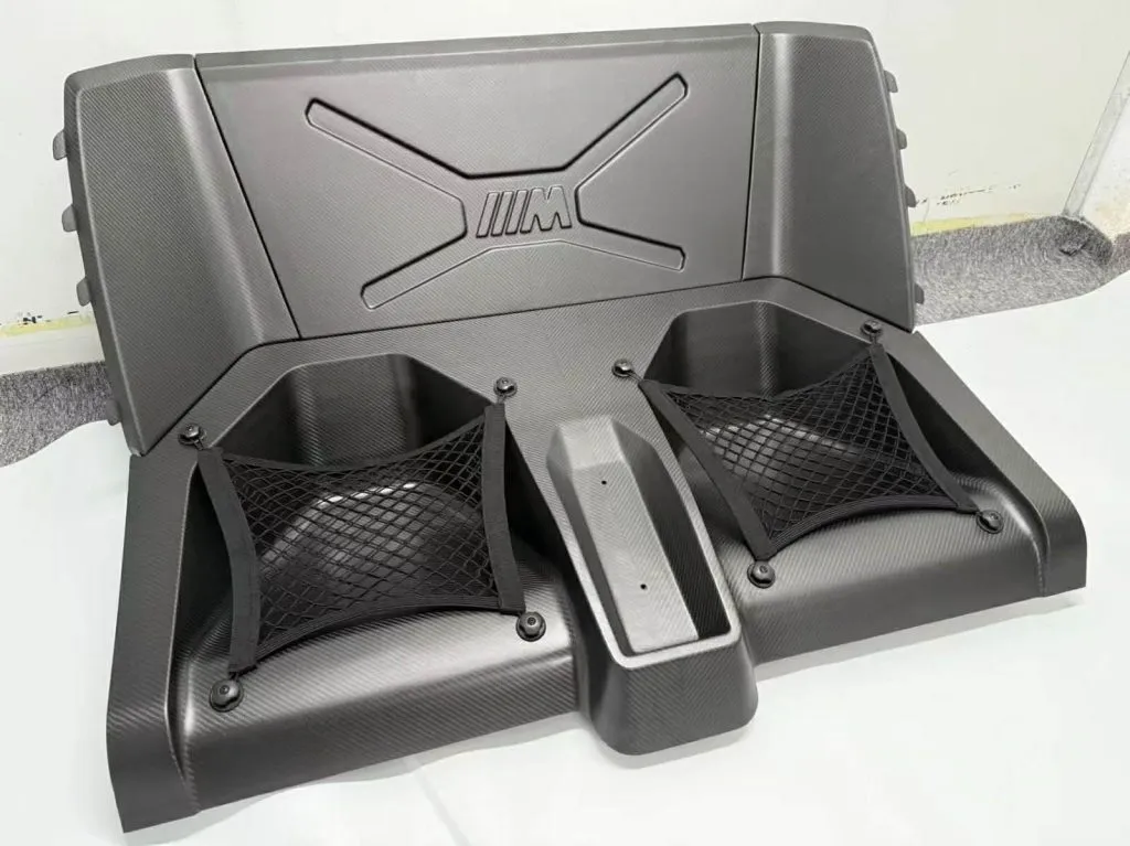 BMW G80 Rear Seat Delete in full dry carbon fiber. — image 5 of 8