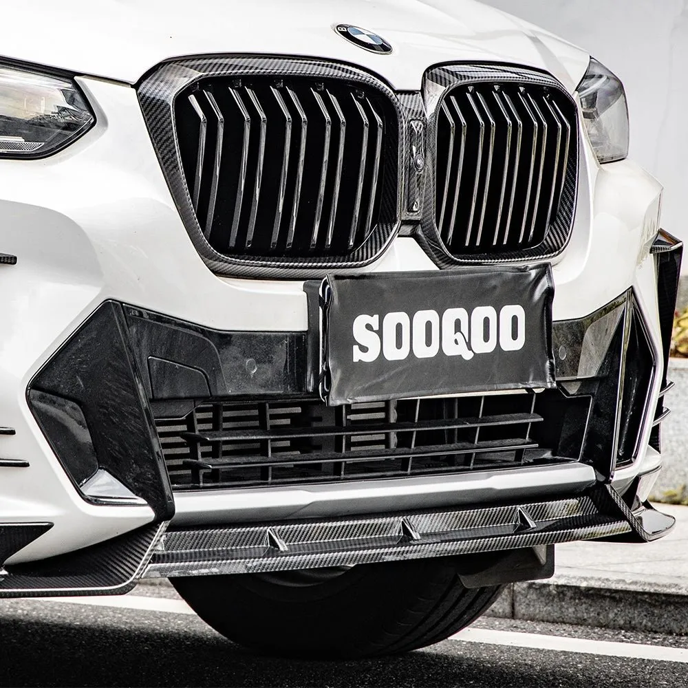 SOOQOO V1 BMW X3 G01 LCI Front Lip In Prepreg Carbon Fiber — image 8 of 10