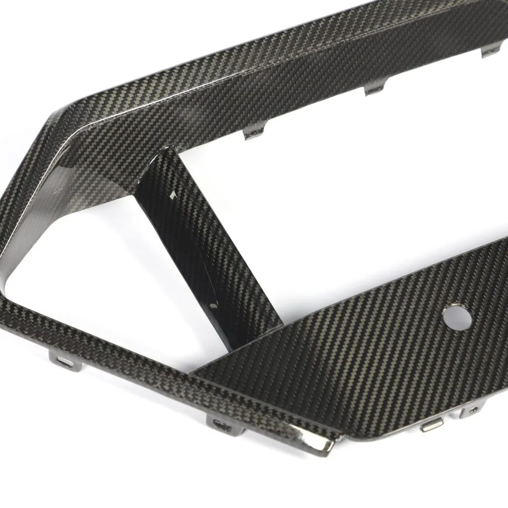 BMW F95 X5M LCI CARBON FIBER FRONT BUMPER LOWER GRILL TRIM IN DRY CARBON FIBER — image 2 of 21