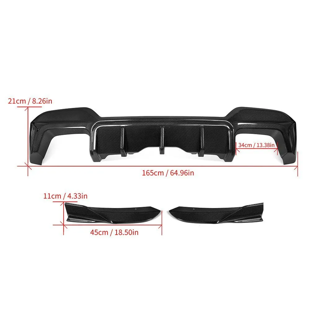 SOOQOO BMW X3M F97 LCI 3 piece Rear Diffuser in Prepreg Carbon Fiber — image 1 of 6