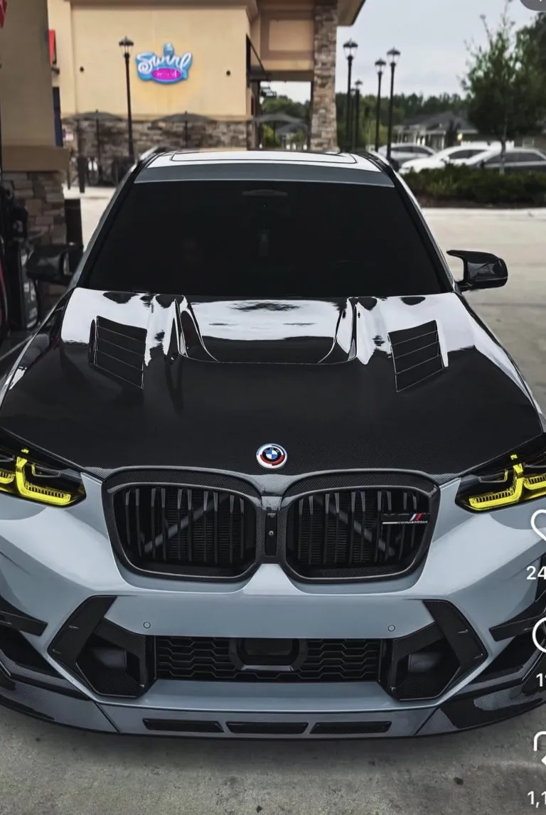 BMW X3m X4M LCI Carbon Fiber Hood – another view