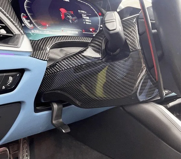 BMW G20 G22 LCI Carbon Fiber Steering Column Cover – another view