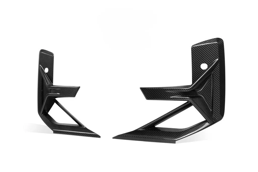 F97 X3M LCI SQ Style Dry Carbon Front Bumper Canards — image 4 of 7