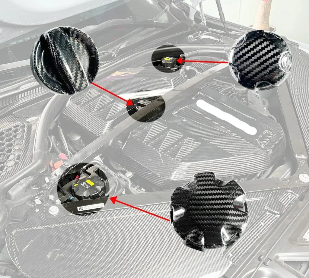 G80/G82/G87/X3M/X4M Dry Carbon Engine Bay Cap Set — image 1 of 4