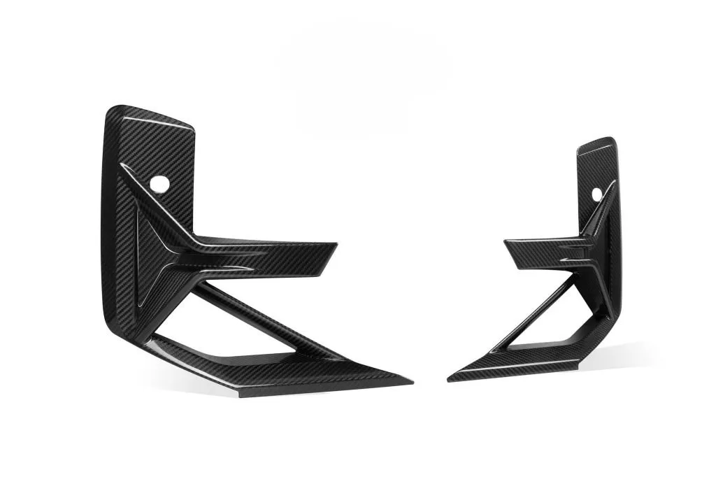 F97 X3M LCI SQ Style Dry Carbon Front Bumper Canards — image 6 of 7