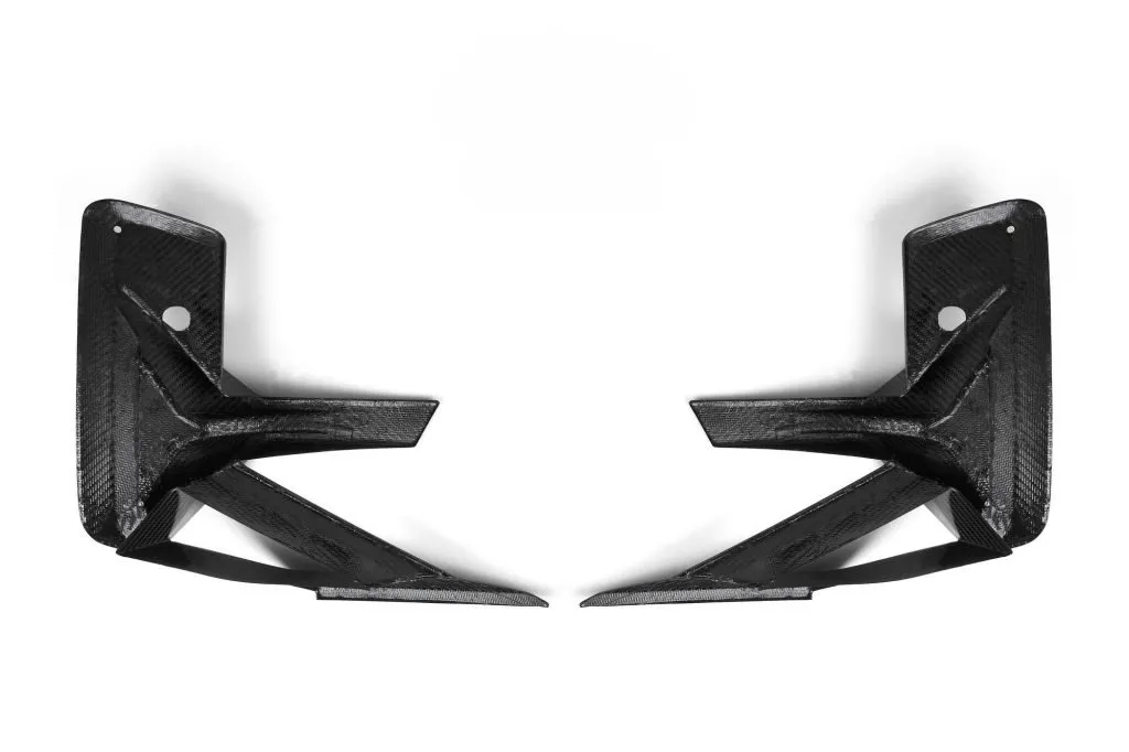 F97 X3M LCI SQ Style Dry Carbon Front Bumper Canards — image 7 of 7