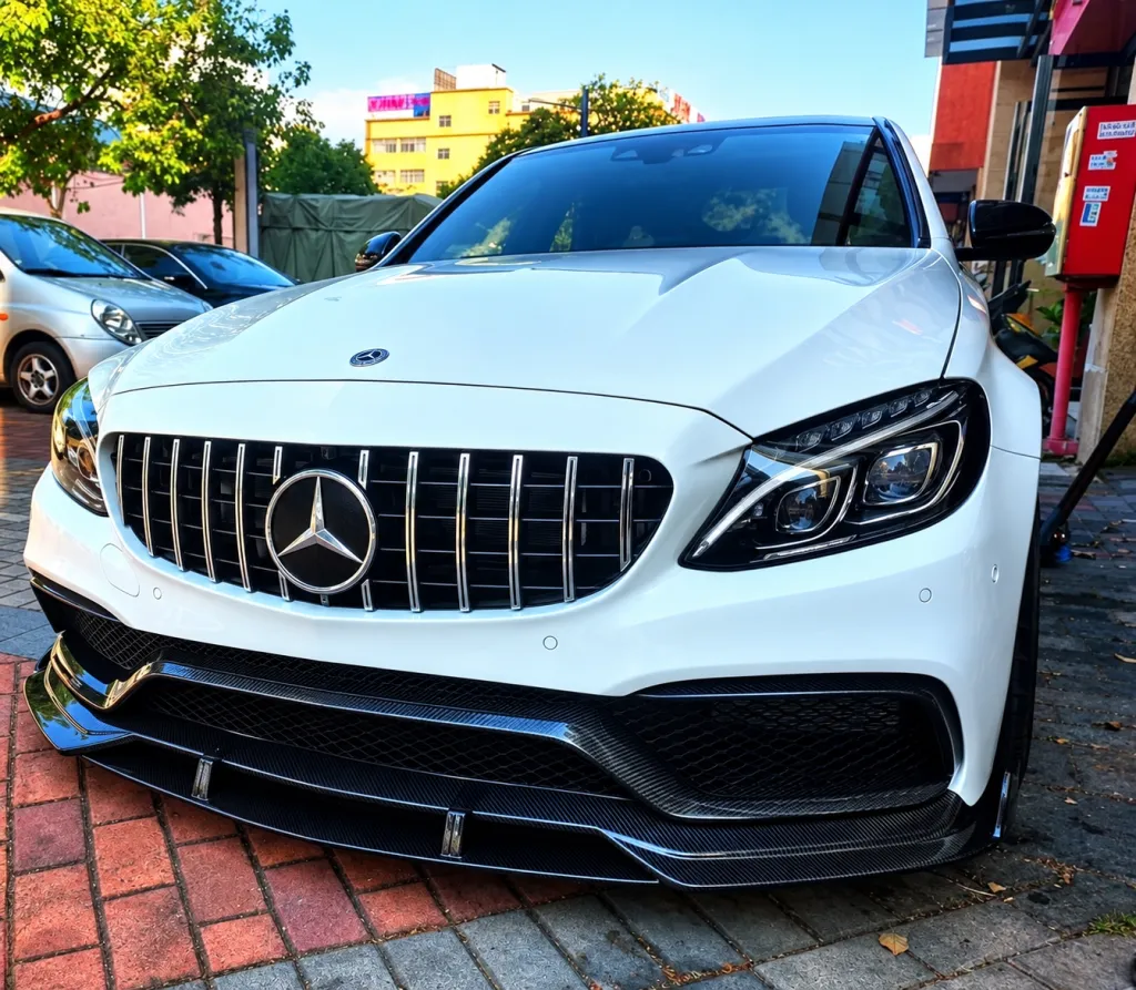 Mercedes C63 205 pre dry carbon fiber front middle lip — image 2 of 4