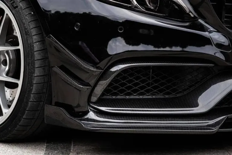 Mercedes C63 205 pre dry carbon fiber front lip – another view