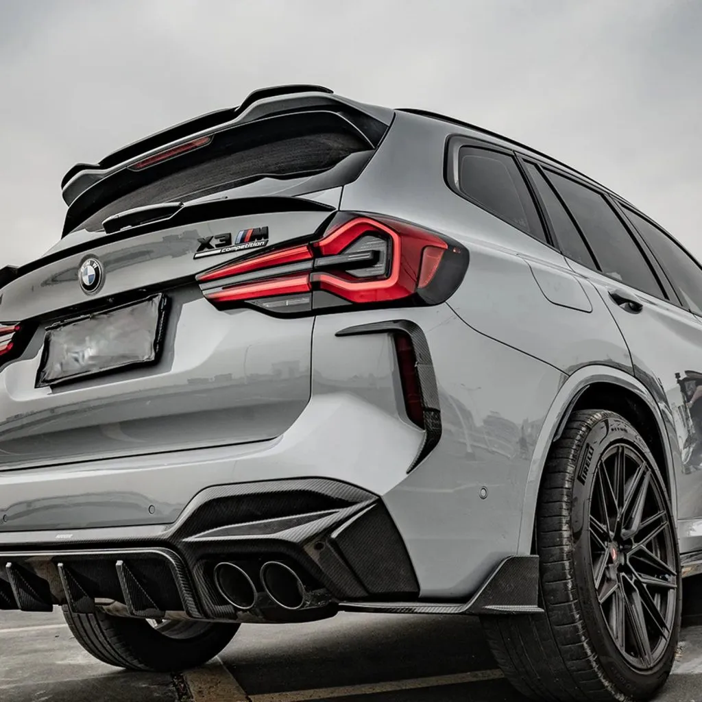 F97 X3M LCI SQ Style Dry Carbon Rear Canards — image 2 of 9