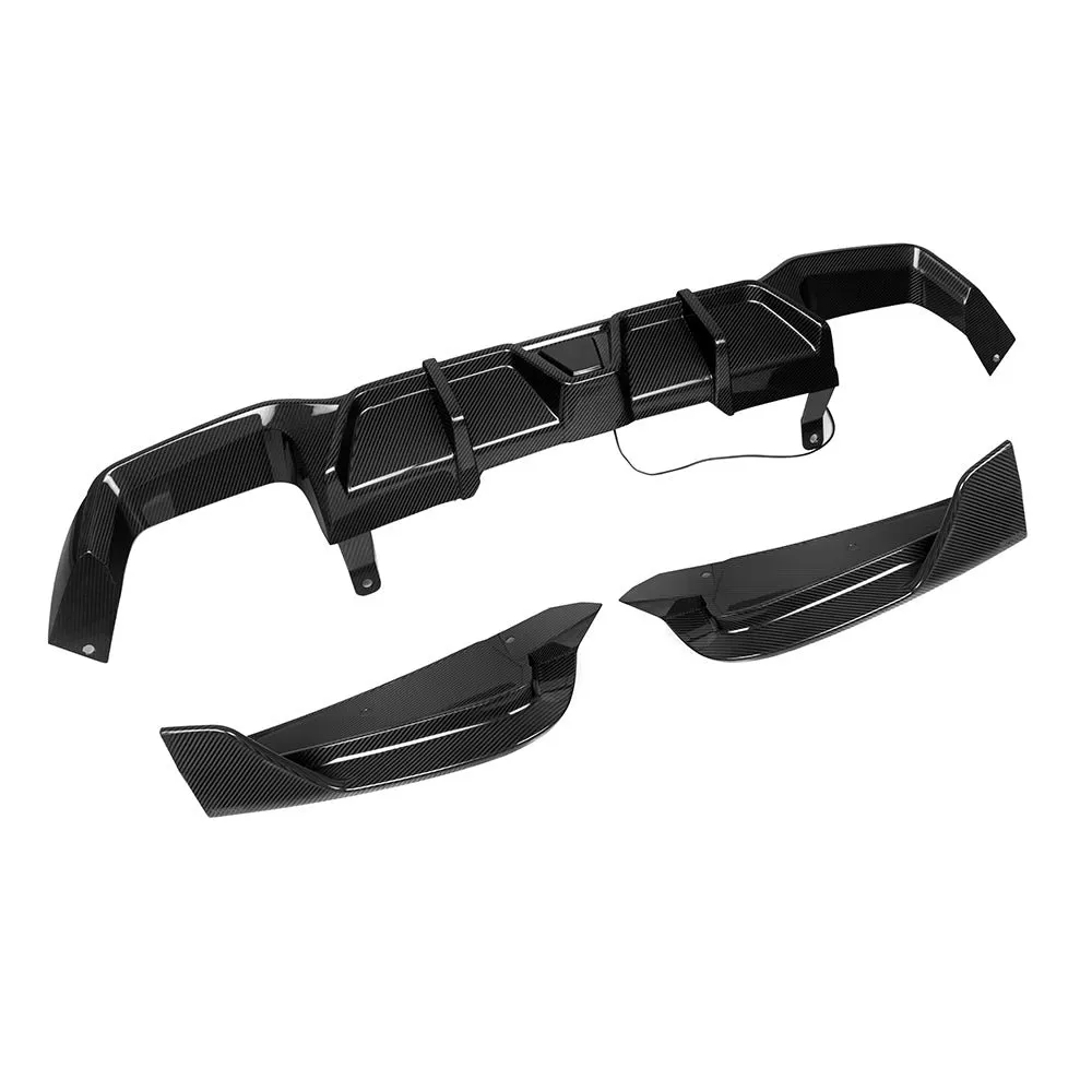 X4M F98 LCI SQ Style Dry Carbon Fiber Rear Diffuser With Brake Light — image 2 of 5