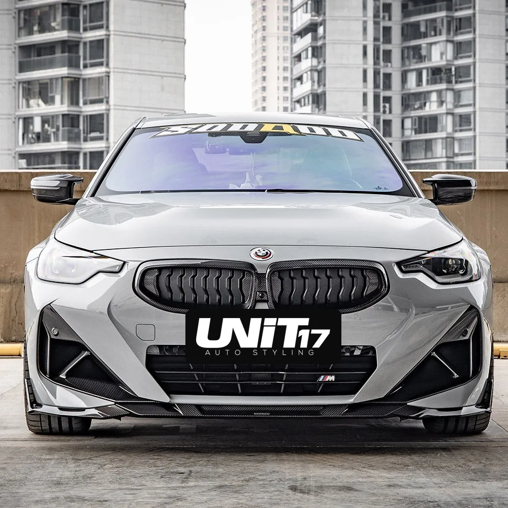 Head-on BMW G42 2 Series showing both installed Front Air Ducts