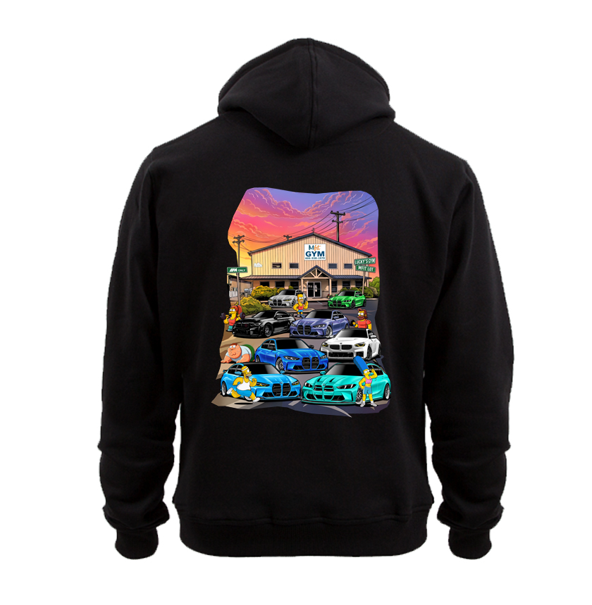 Shipping Cartoon Characters BMW Mfit Gym with cartoon characters Hoodie sweatshirt